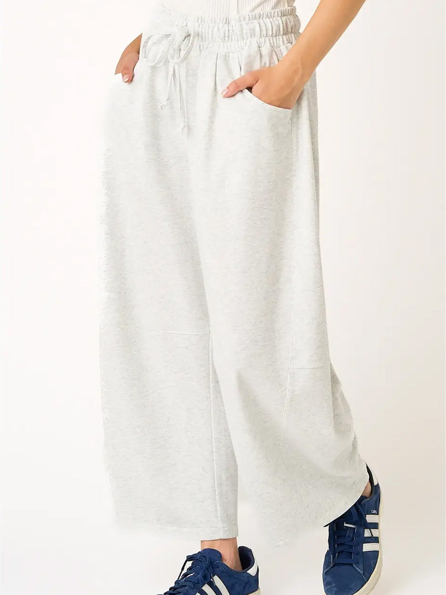 COTTON FRENCH TERRY PULL-ON BARREL - CLOUD MIST