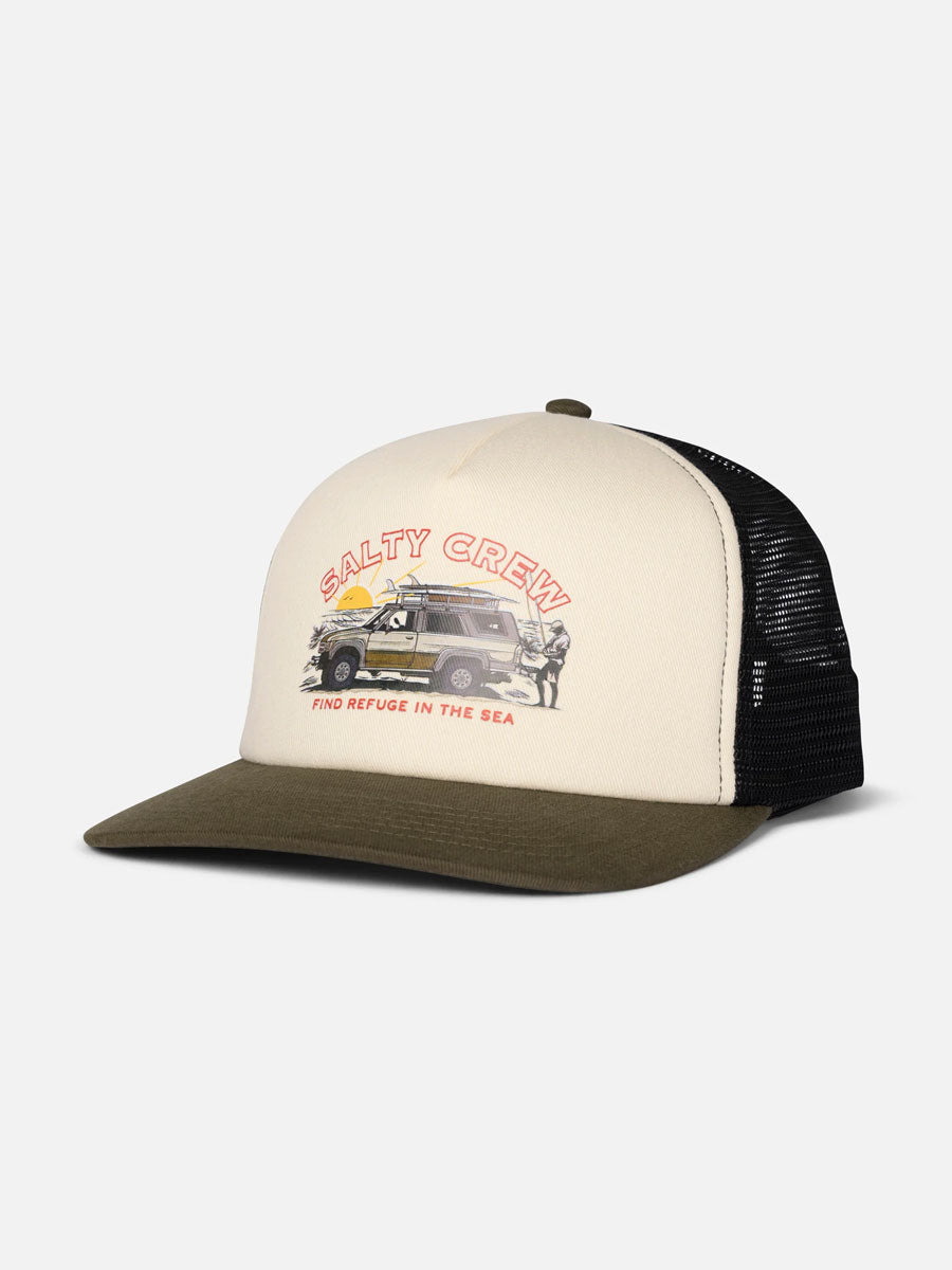 SALTY CREW GOOD TIMES FOAMIE TRUCKER - DARK OLIVE