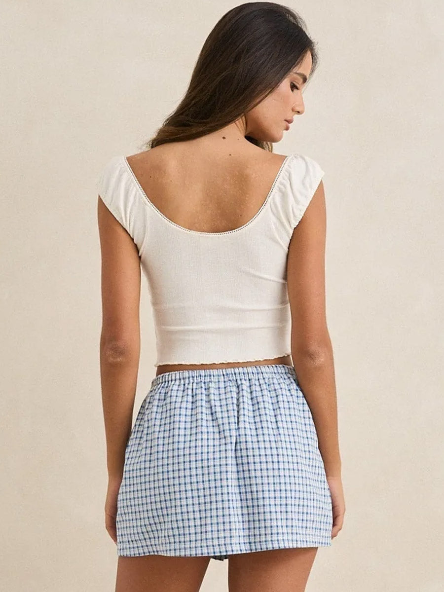 RHYTHM GRACIE SWEETHEART TOP - WHITE T-SHIRTS RHYTHM