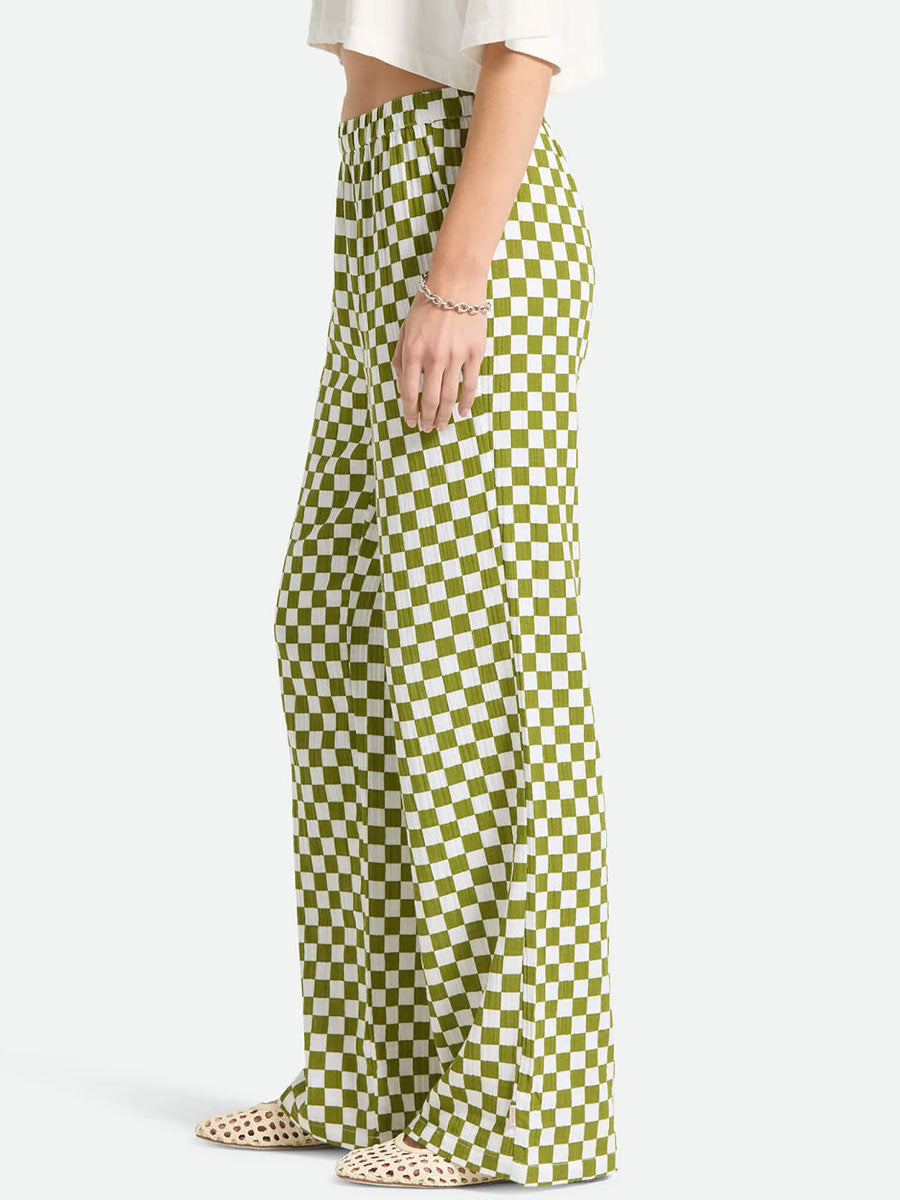 BRIXTON THE LOLA LOUNGE PANT - SUBLIME GREEN CHECKERBOARD