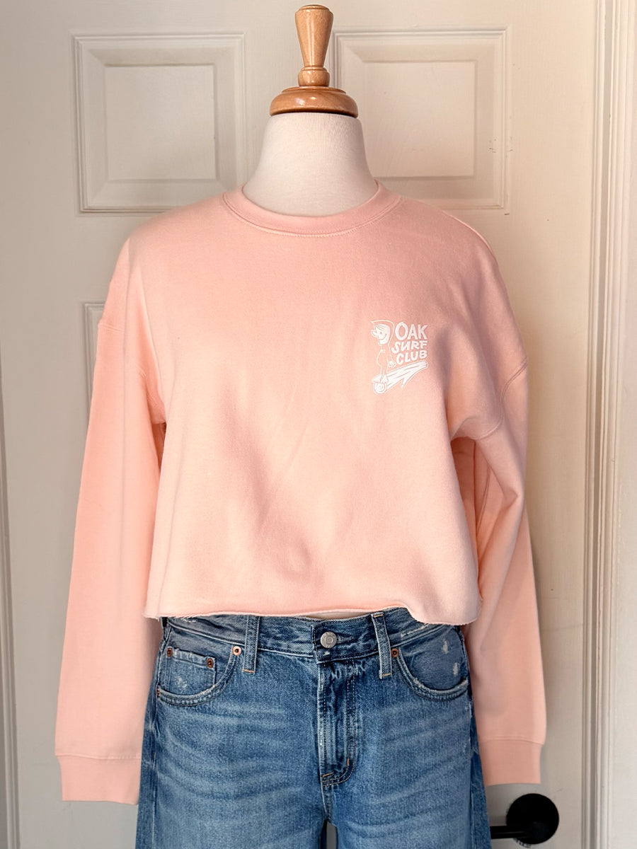 OAK SURF CLUB GROVER CROPPED CREW - BLUSH T-SHIRTS OAK SURF CLUB