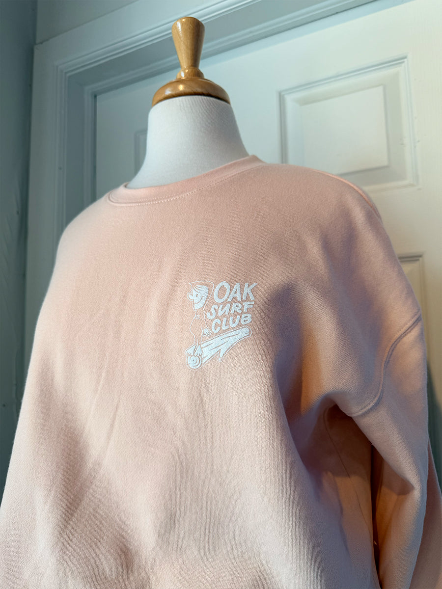 OAK SURF CLUB GROVER CROPPED CREW - BLUSH T-SHIRTS OAK SURF CLUB