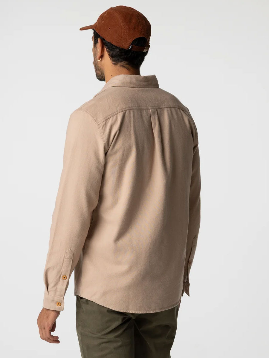 FINISTERRE GYLLY SHIRT - TAUPE DOBBY SHIRT -