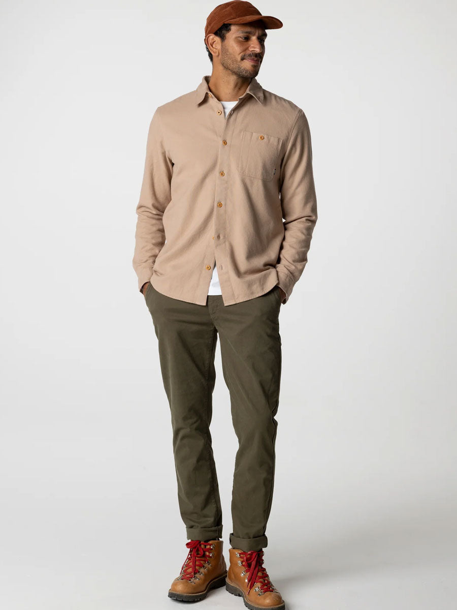 FINISTERRE GYLLY SHIRT - TAUPE DOBBY SHIRT -