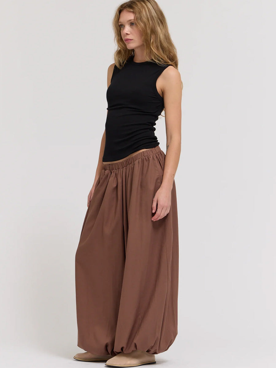 FULL HAREM LINEN PANTS - TOBACCO PANTS OAK CLOTHING CO.