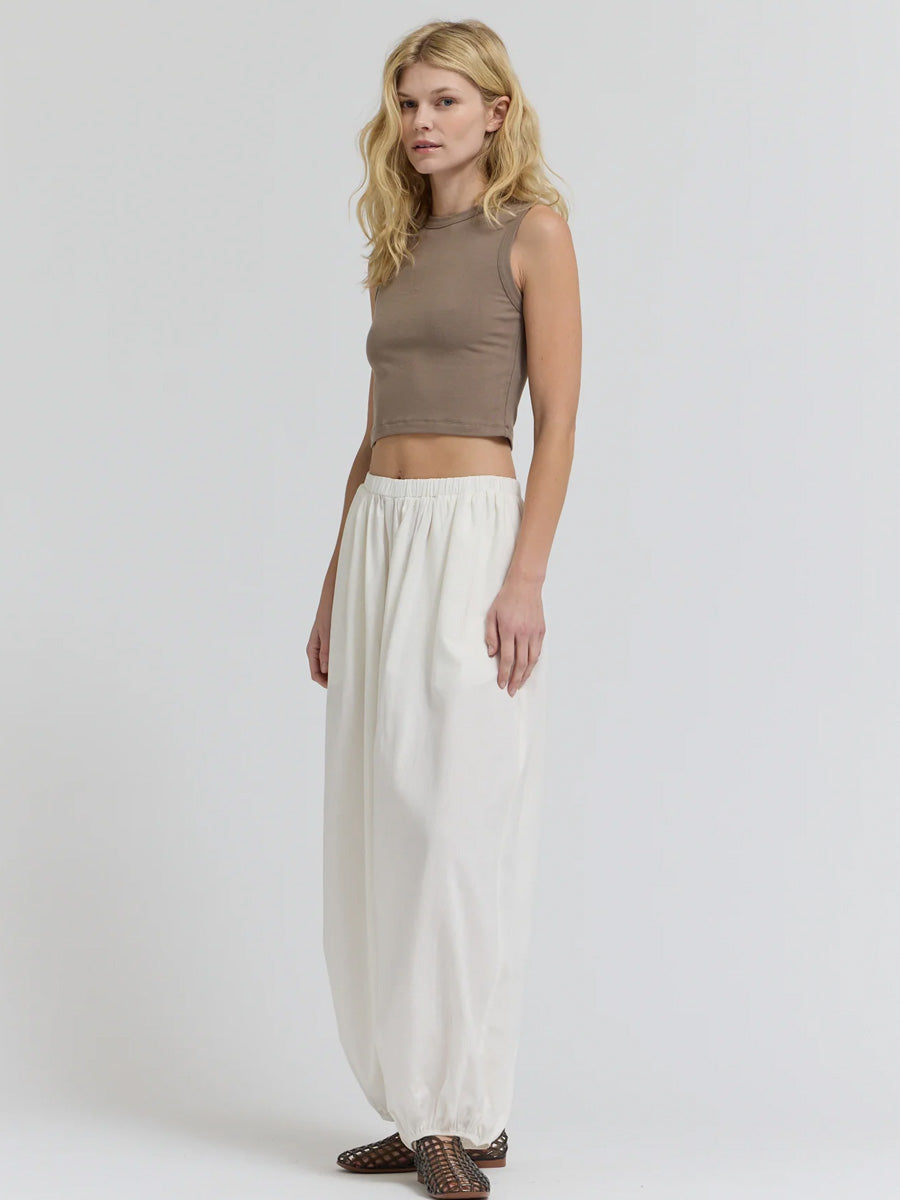 FULL HAREM LINEN PANTS - OFF WHITE