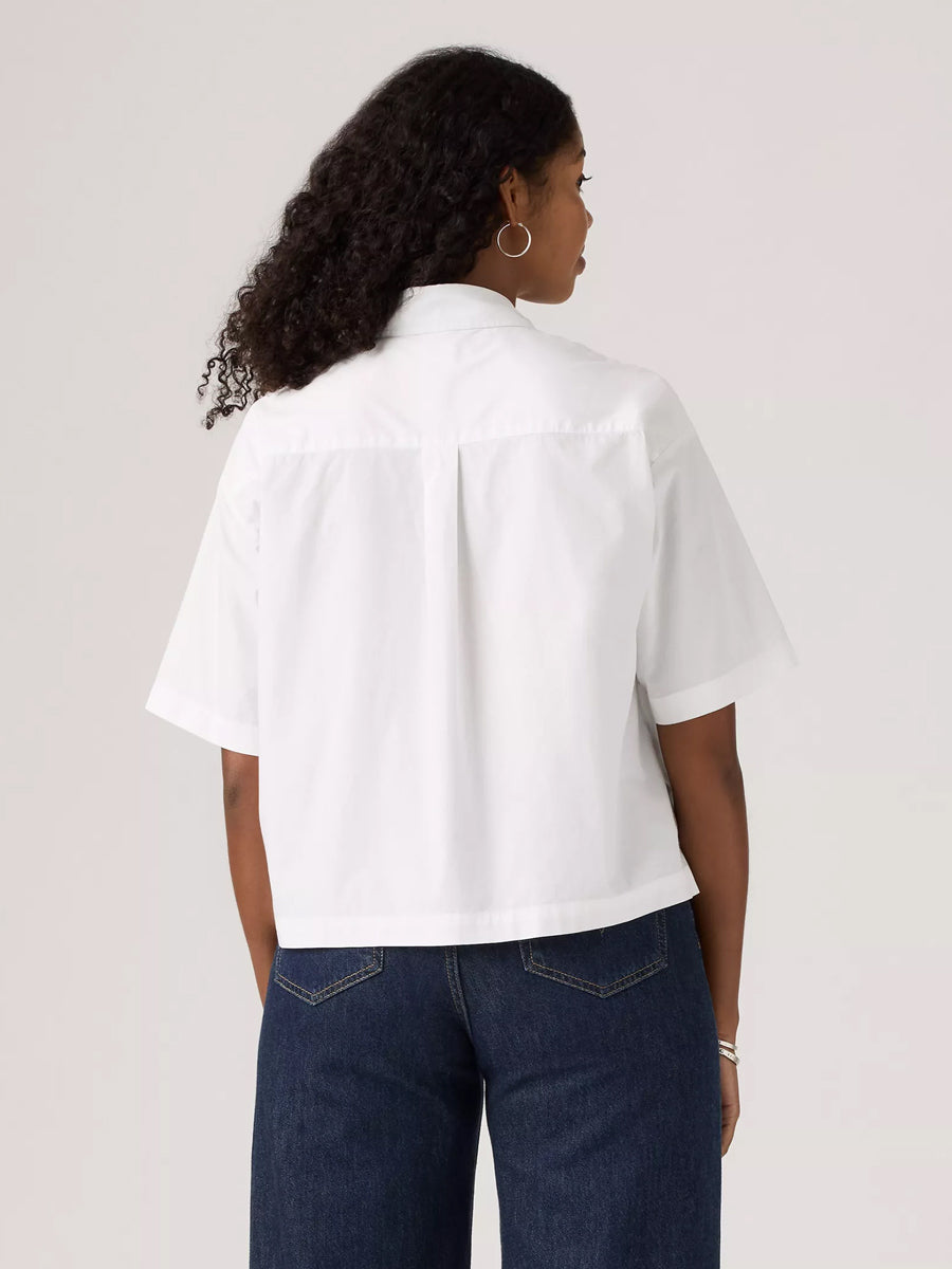 LEVI'S HARLIE SHORT-SLEEVE CROPPED SHIRT - BRIGHT WHITE TOPS -