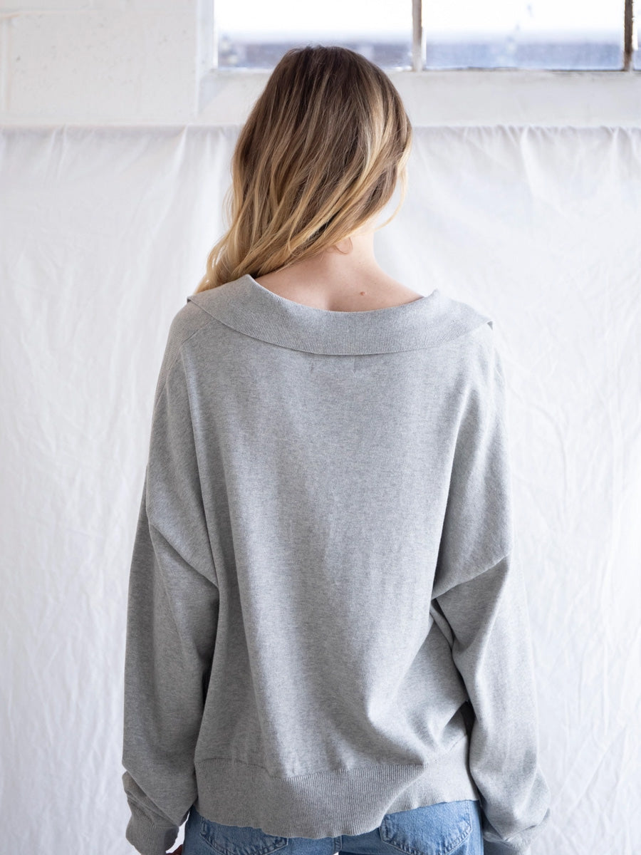 NADINE SWEATER - HEATHER GREY SWEATER -