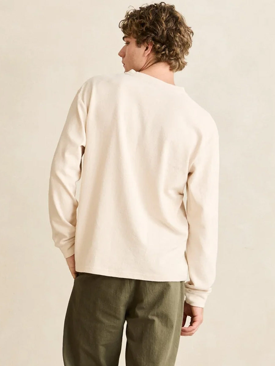 RHYTHM VINTAGE JERSEY LONG-SLEEVE HENLEY - NATURAL T-SHIRTS RHYTHM