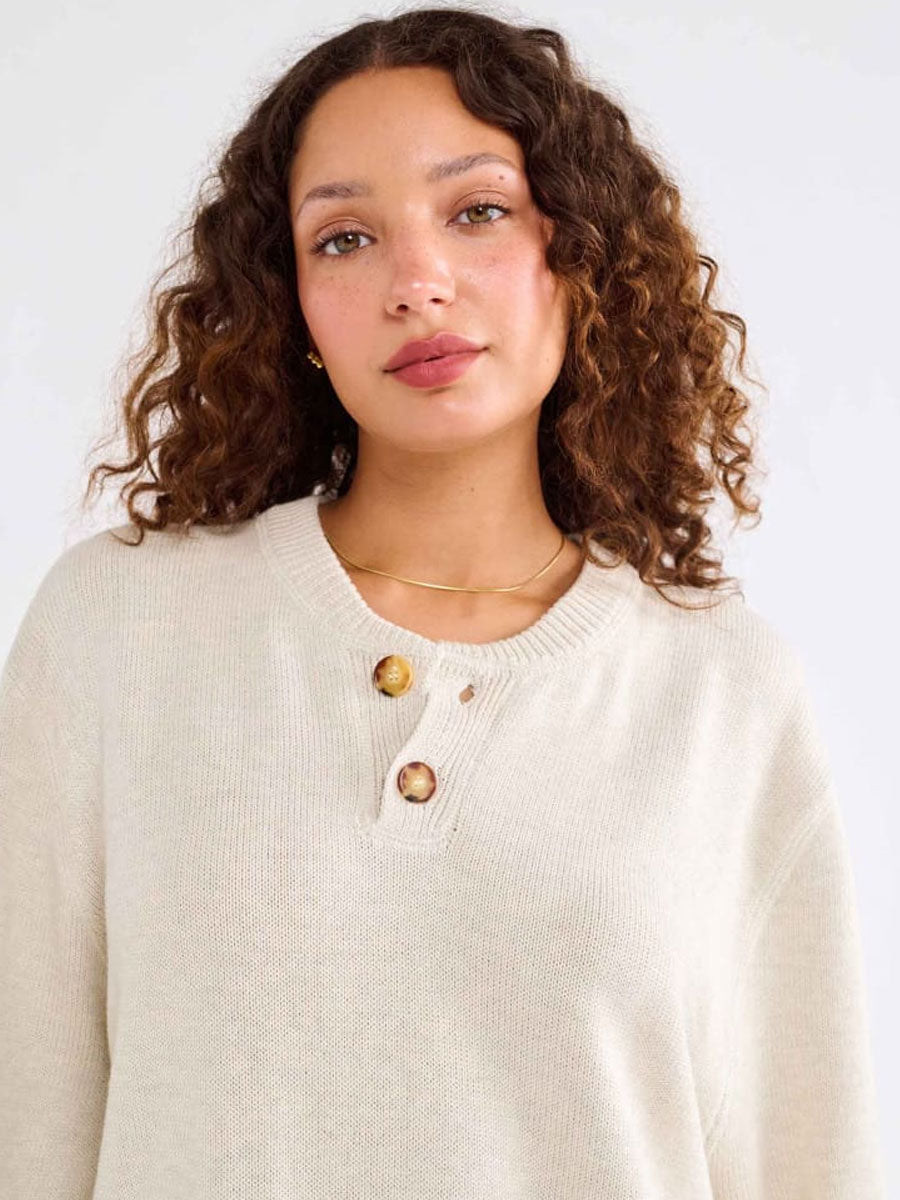 VARSITY HENLEY - OAT SWEATER -