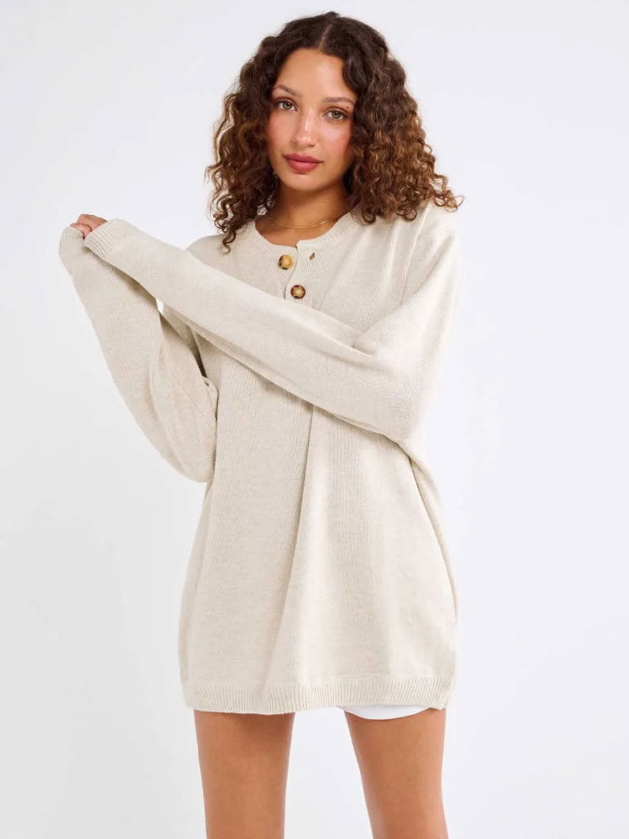 VARSITY HENLEY - OAT SWEATER -