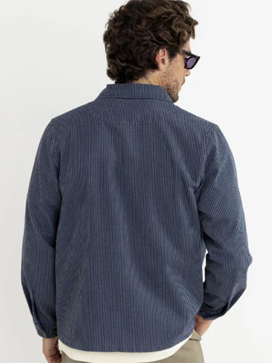 RHYTHM HICKORY STRIPE WORK SHIRT - NAVY SHIRT -