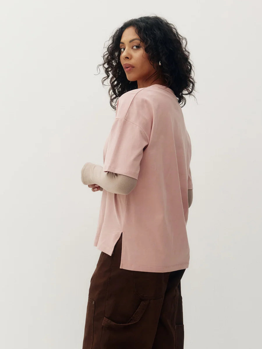 KUWALLA MIST OVERSIZE TEE - HUSH PINK
