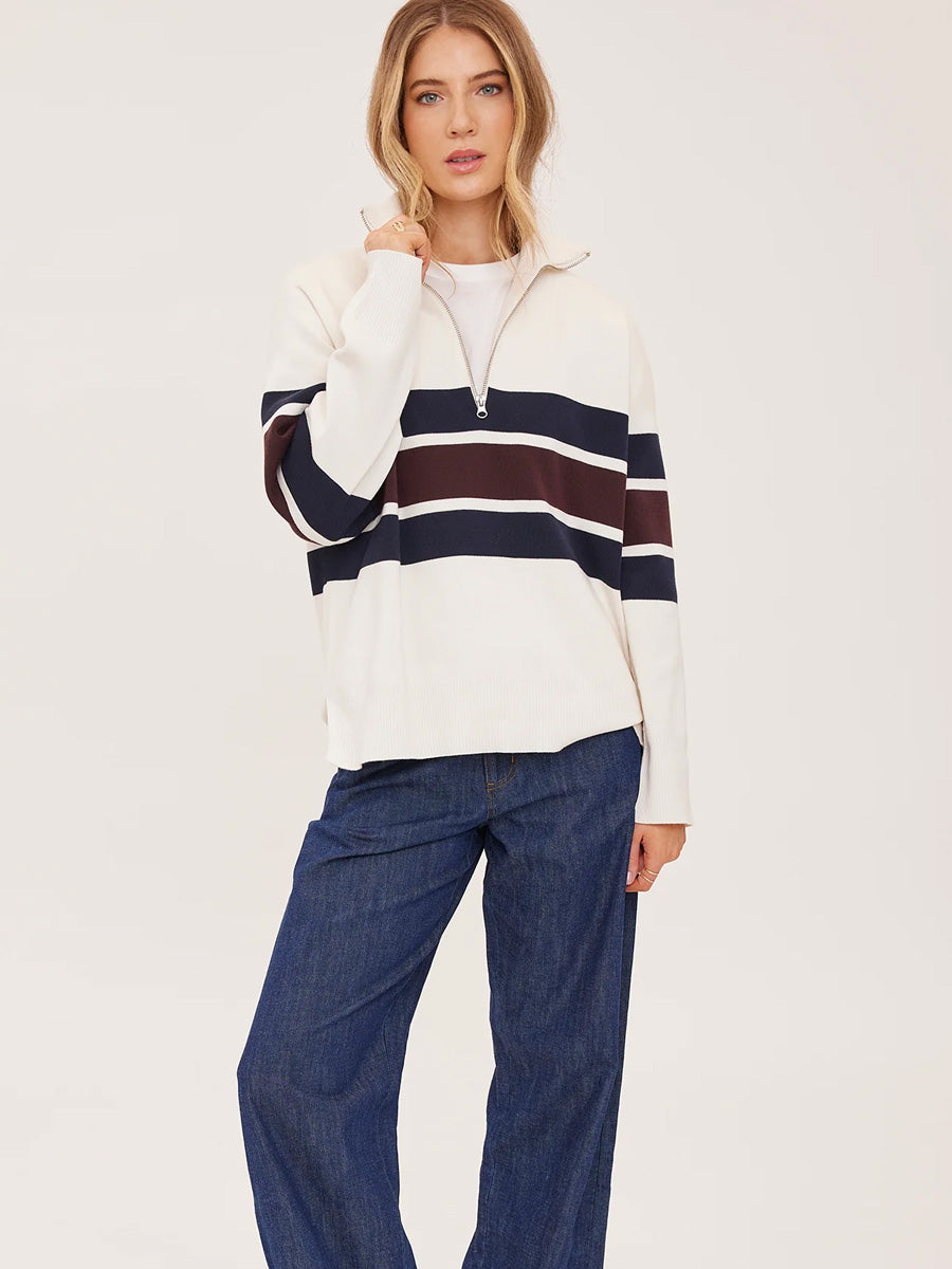 GENTLE FAWN IDRIS TOP - CREAM STRIPE SWEATERS GENTLE FAWN