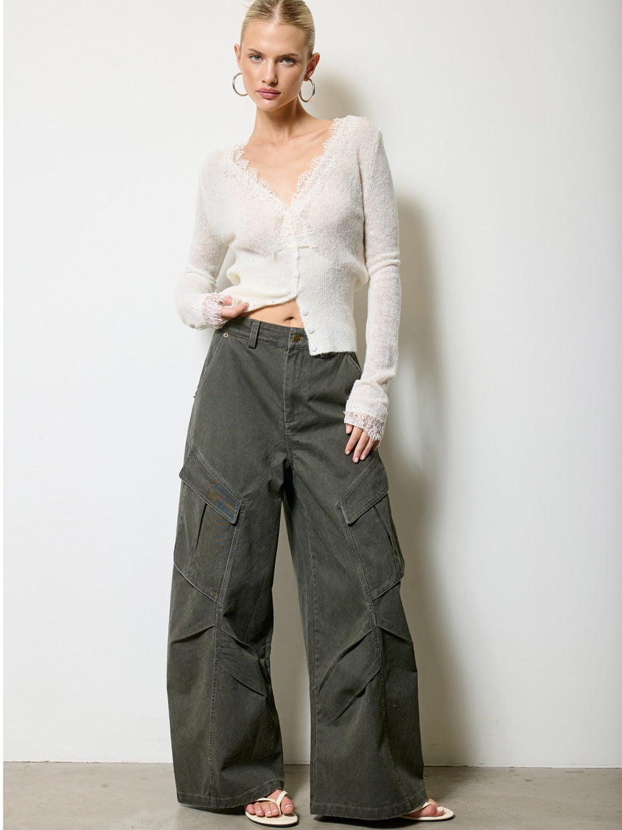 WIDE LEG TWILL CARGO - JASPER PANTS OAK CLOTHING CO.