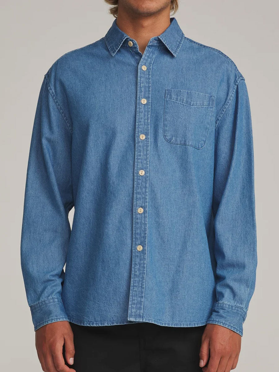 KATIN HENRY DENIM SHIRT - MEDIUM INDIGO