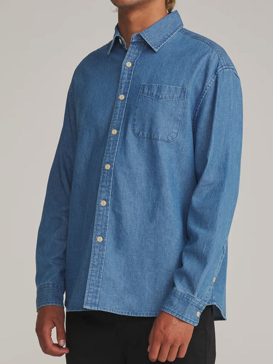 KATIN HENRY DENIM SHIRT - MEDIUM INDIGO