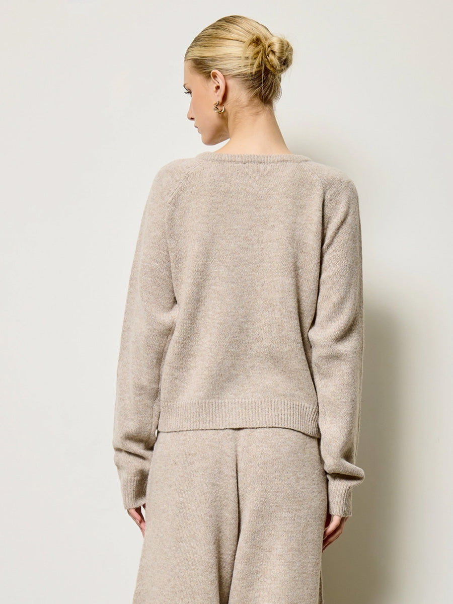 KNIT CARDIGAN - LATTE SWEATERS OAK CLOTHING CO.
