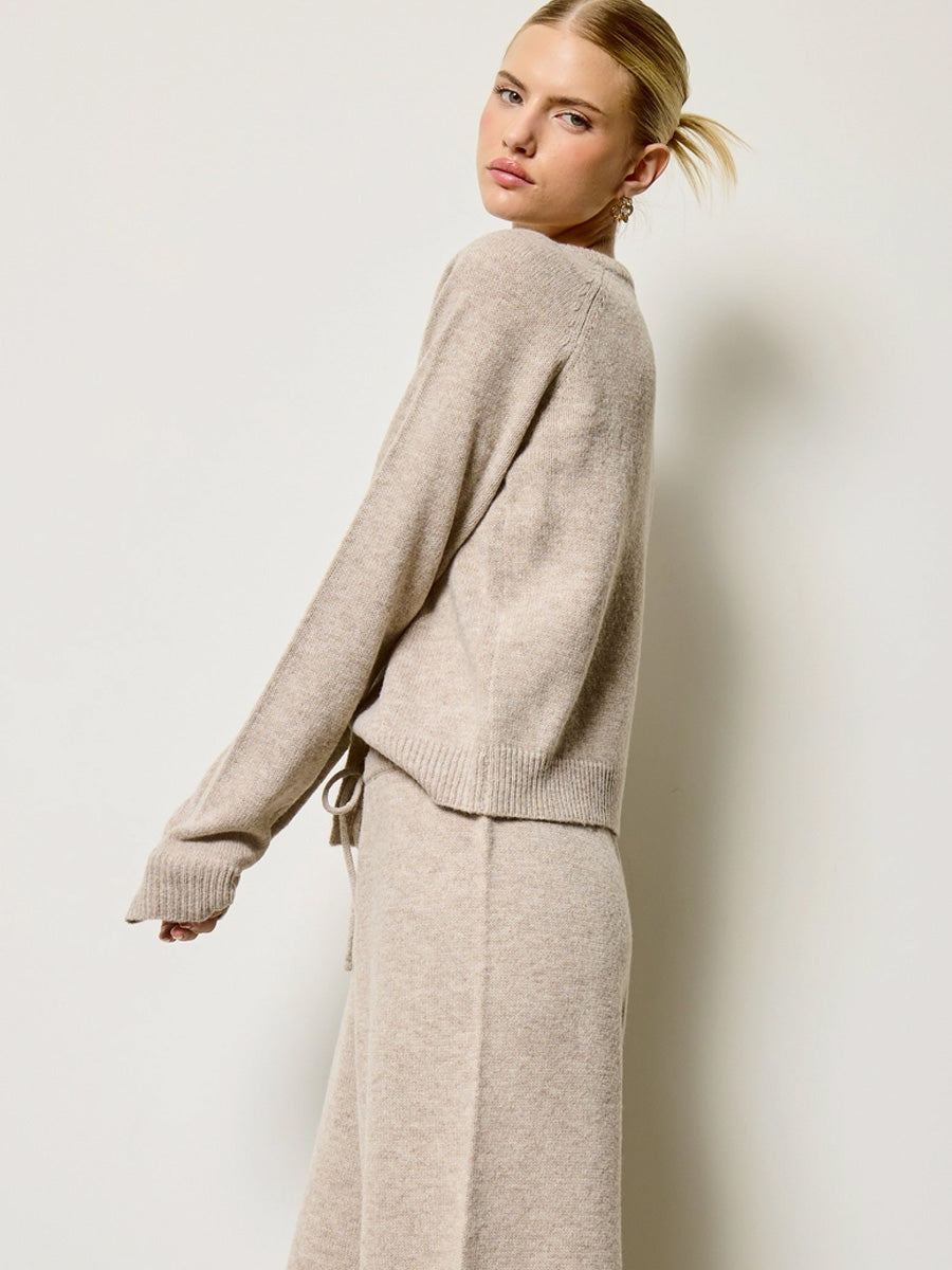 KNIT CARDIGAN - LATTE SWEATERS OAK CLOTHING CO.