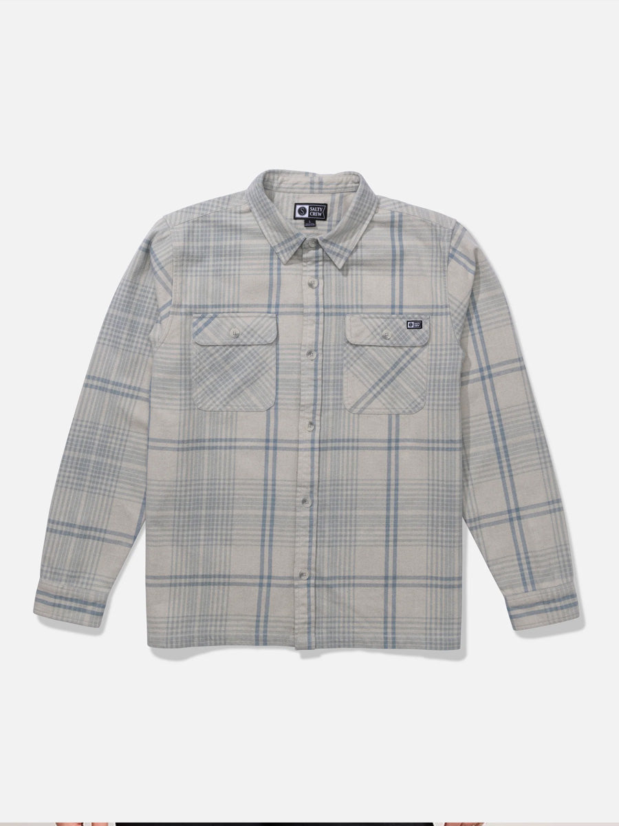 SALTY CREW WINDWARD FLANNEL - LIGHT GREY SHIRT -