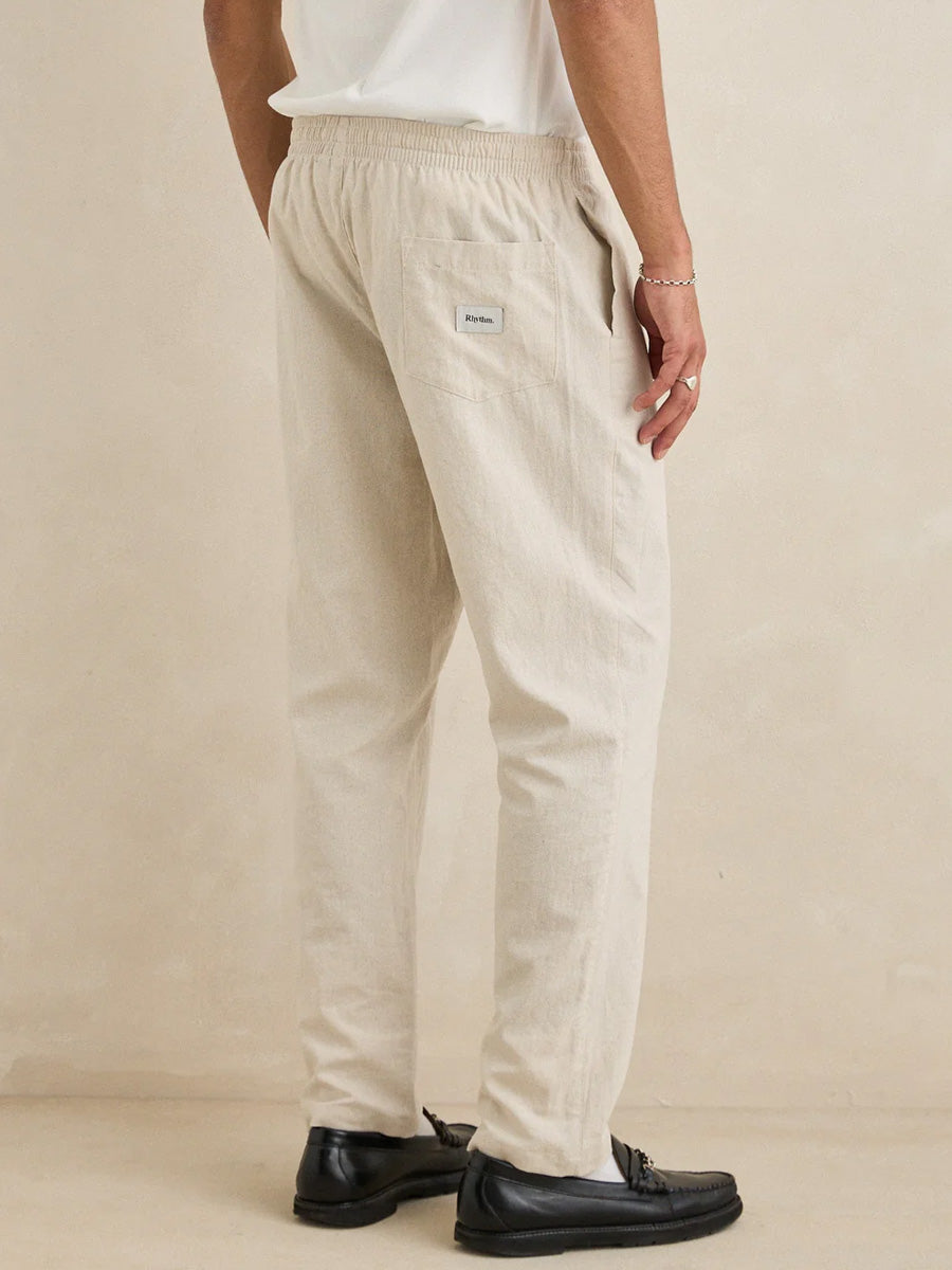 RHYTHM LINEN JAM PANT - BONE SHORT RHYTHM