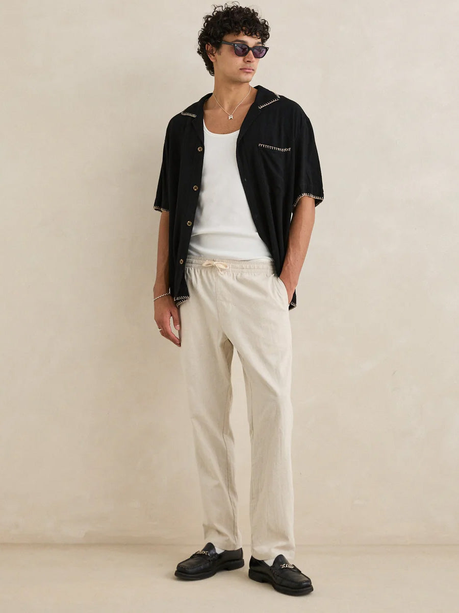 RHYTHM LINEN JAM PANT - BONE SHORT RHYTHM