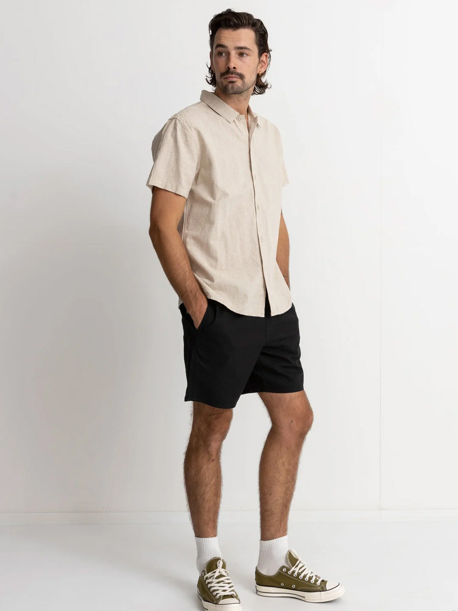 RHYTHM CLASSIC LINEN SHORT-SLEEVE SHIRT - SAND SHIRTS RHYTHM