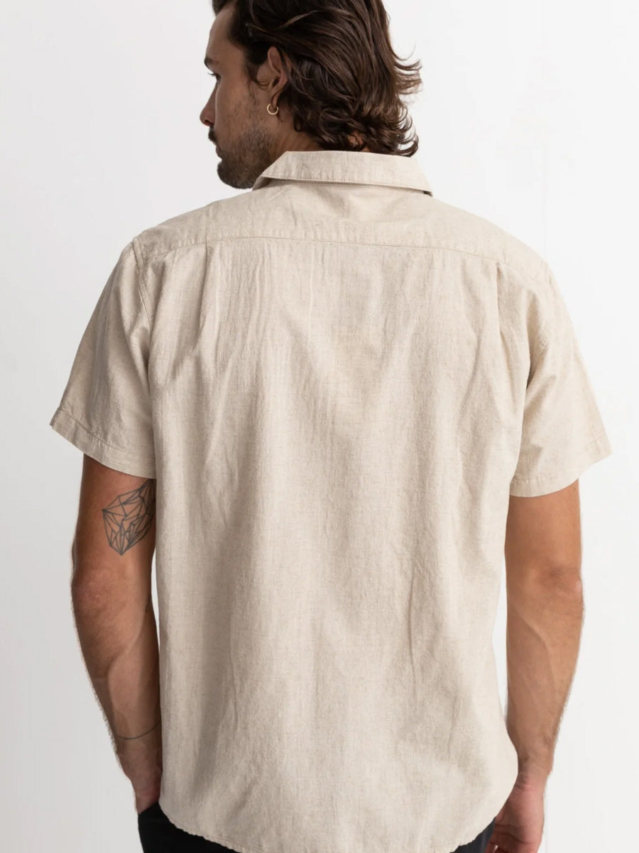 RHYTHM CLASSIC LINEN SHORT-SLEEVE SHIRT - SAND SHIRTS RHYTHM