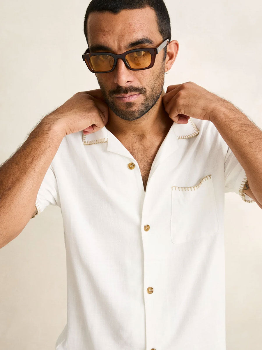 RHYTHM RELAXED WHIP STICH SHORT-SLEEVE SHIRT - NATURAL