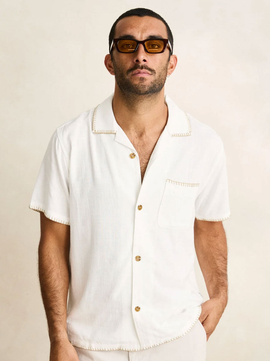RHYTHM RELAXED WHIP STICH SHORT-SLEEVE SHIRT - NATURAL