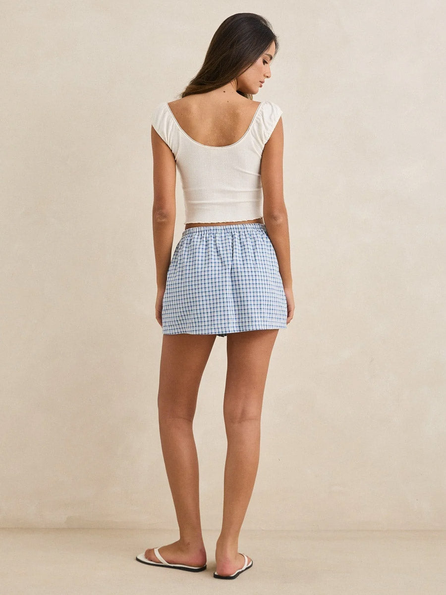 RHYTHM LOLA CHECK SKORT - BLUE SKIRTS RHYTHM