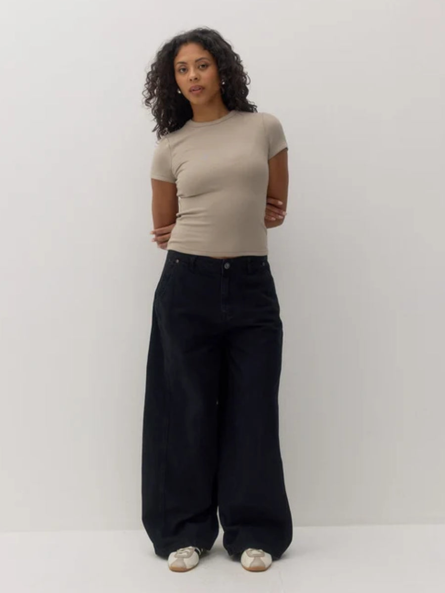 KUWALLA LOW CURVE UTILITY PANT - WASHED BLACK 