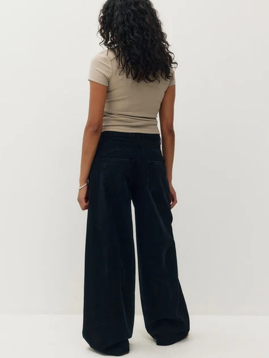 KUWALLA LOW CURVE UTILITY PANT - WASHED BLACK