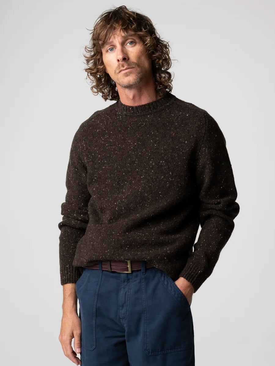 FINISTERRE FURLONG CREW - BURNT UMBER SWEATER -