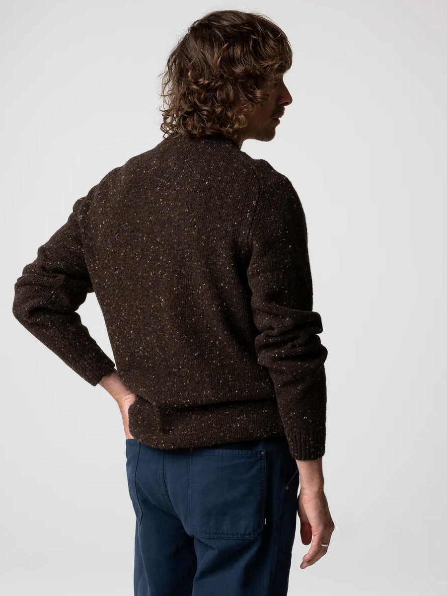 FINISTERRE FURLONG CREW - BURNT UMBER SWEATER -