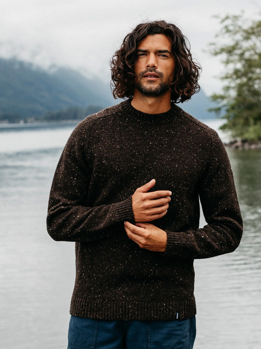 FINISTERRE FURLONG CREW - BURNT UMBER SWEATER -