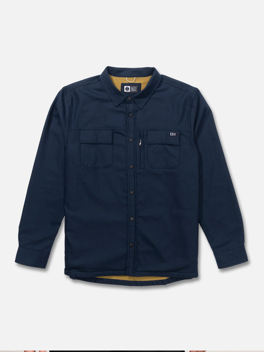 SALTY CREW FATHOM LONGSLEEVE TECH SHACKET - MIDNIGHT NAVY JACKET -