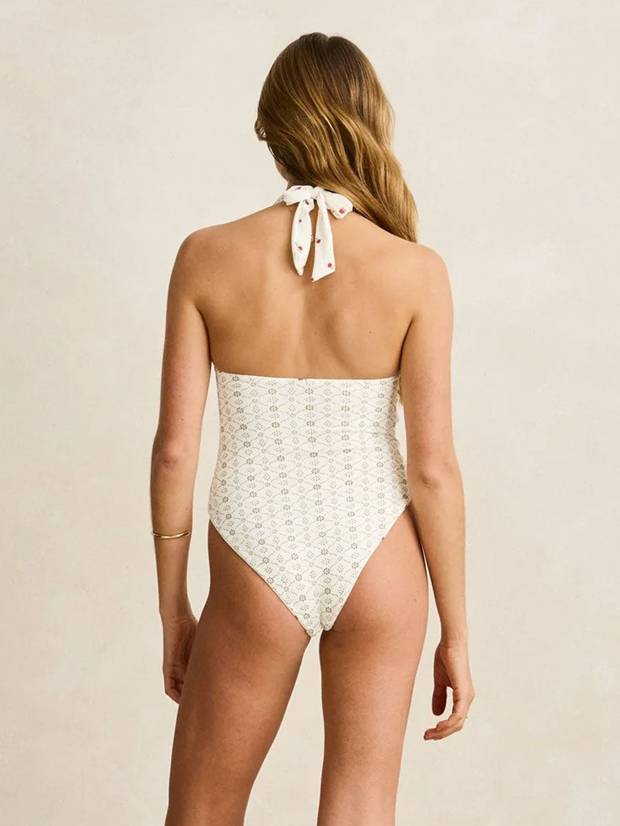 RHYTHM MILA REVERSIBLE HALTER NECK ONE PIECE - CREAM ONE PIECE RHYTHM