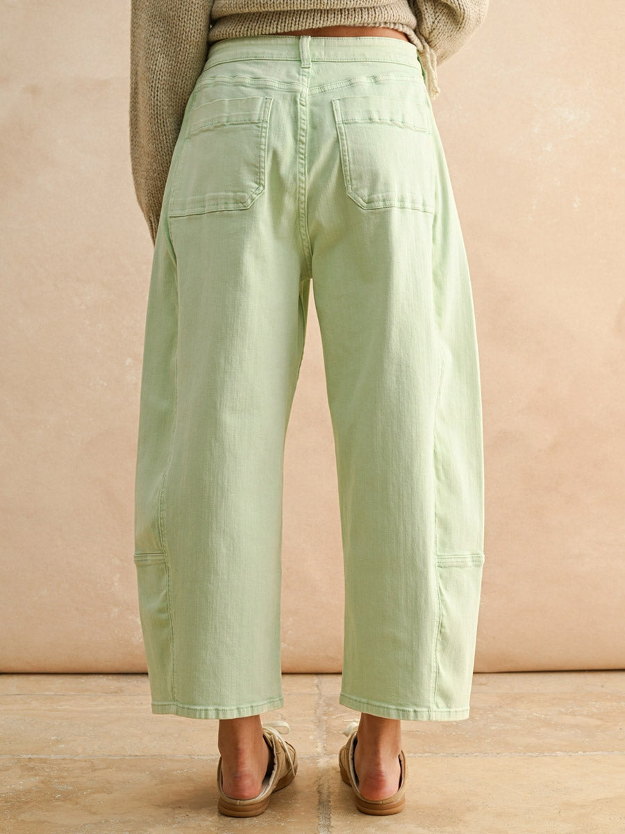 POP OF COLOUR BARREL PANT - MINT PANT -