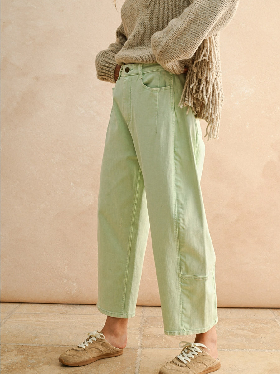 POP OF COLOUR BARREL PANT - MINT PANT -