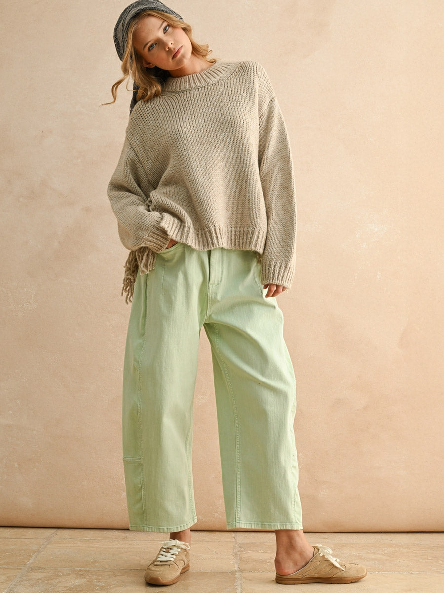 POP OF COLOUR BARREL PANT - MINT PANT -