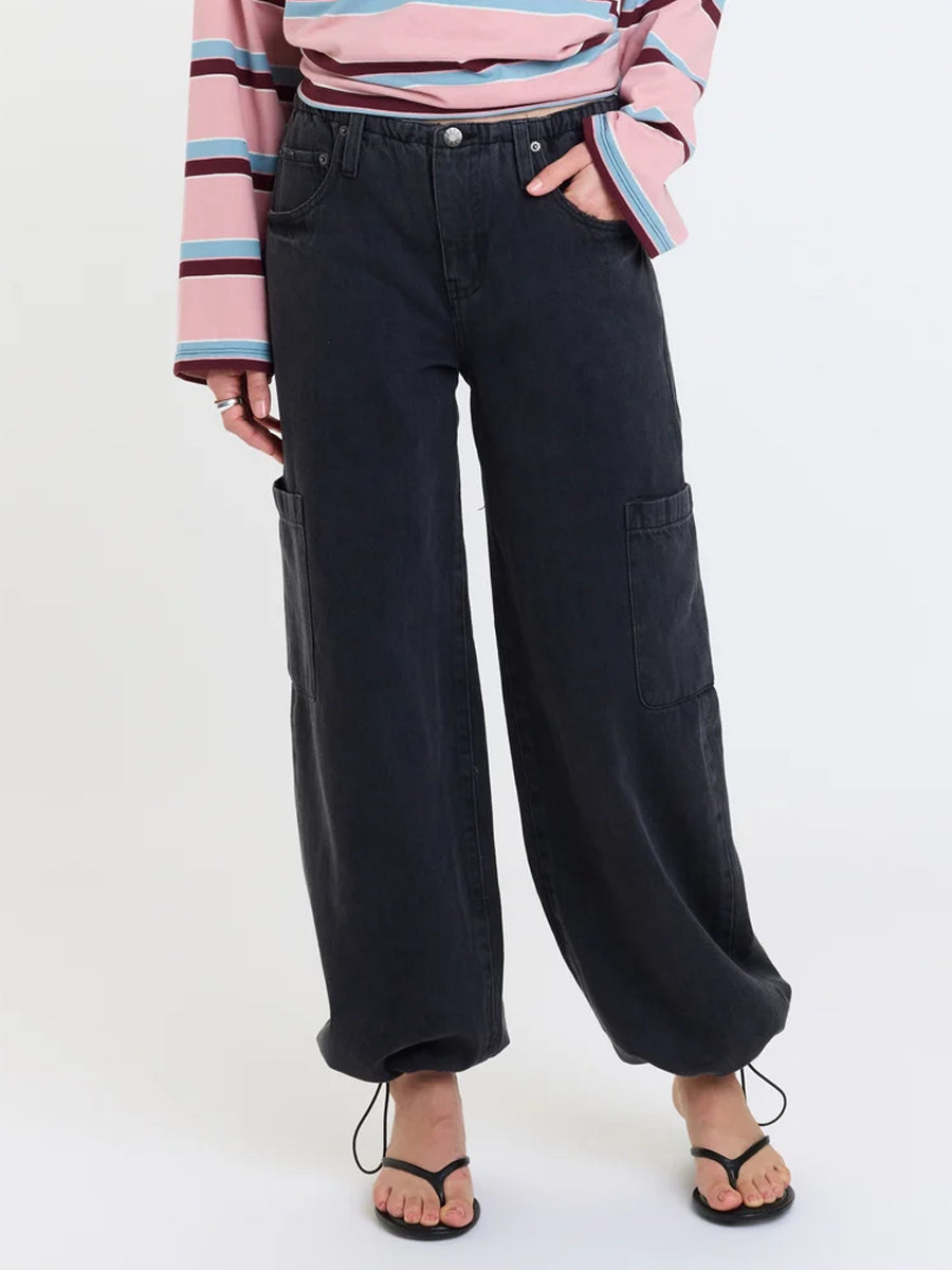 DAZE DENIM MIRAGE MID RISE CARGO HAREM PANT - ECLIPSE | OAK CLOTHING CO.