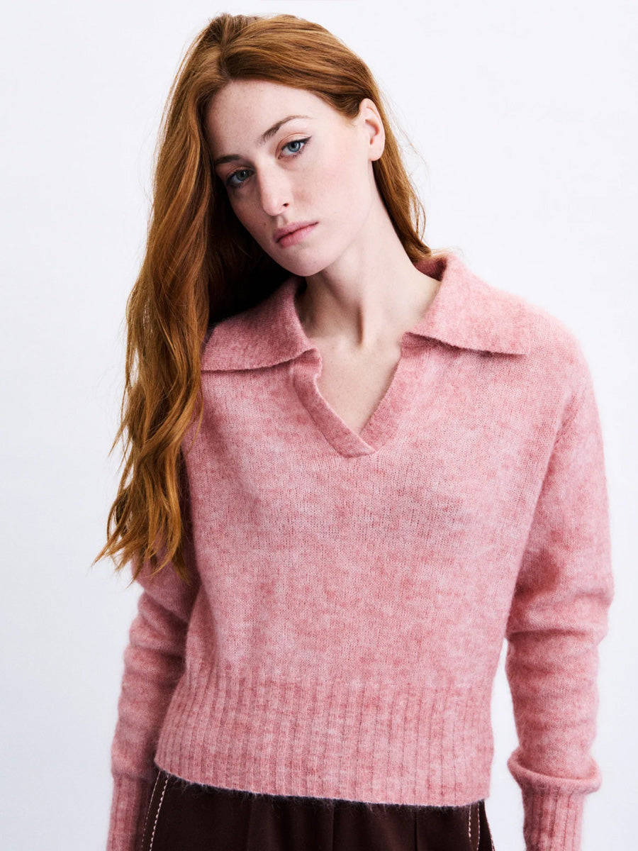 FRNCH MIRAI POLO - ROSE SWEATERS FRNCH