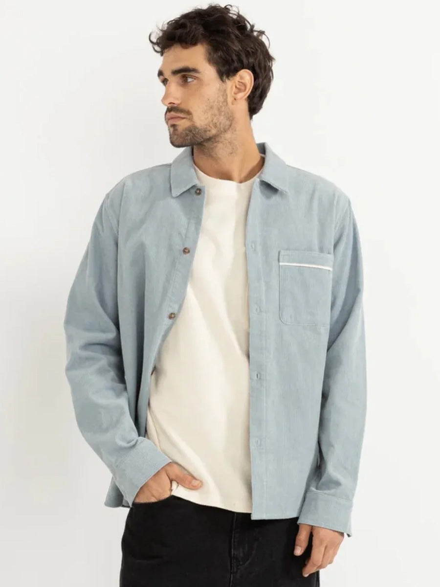 RHYTHM CORDUROY LONG-SLEEVE SHIRT - MIST SHIRT -