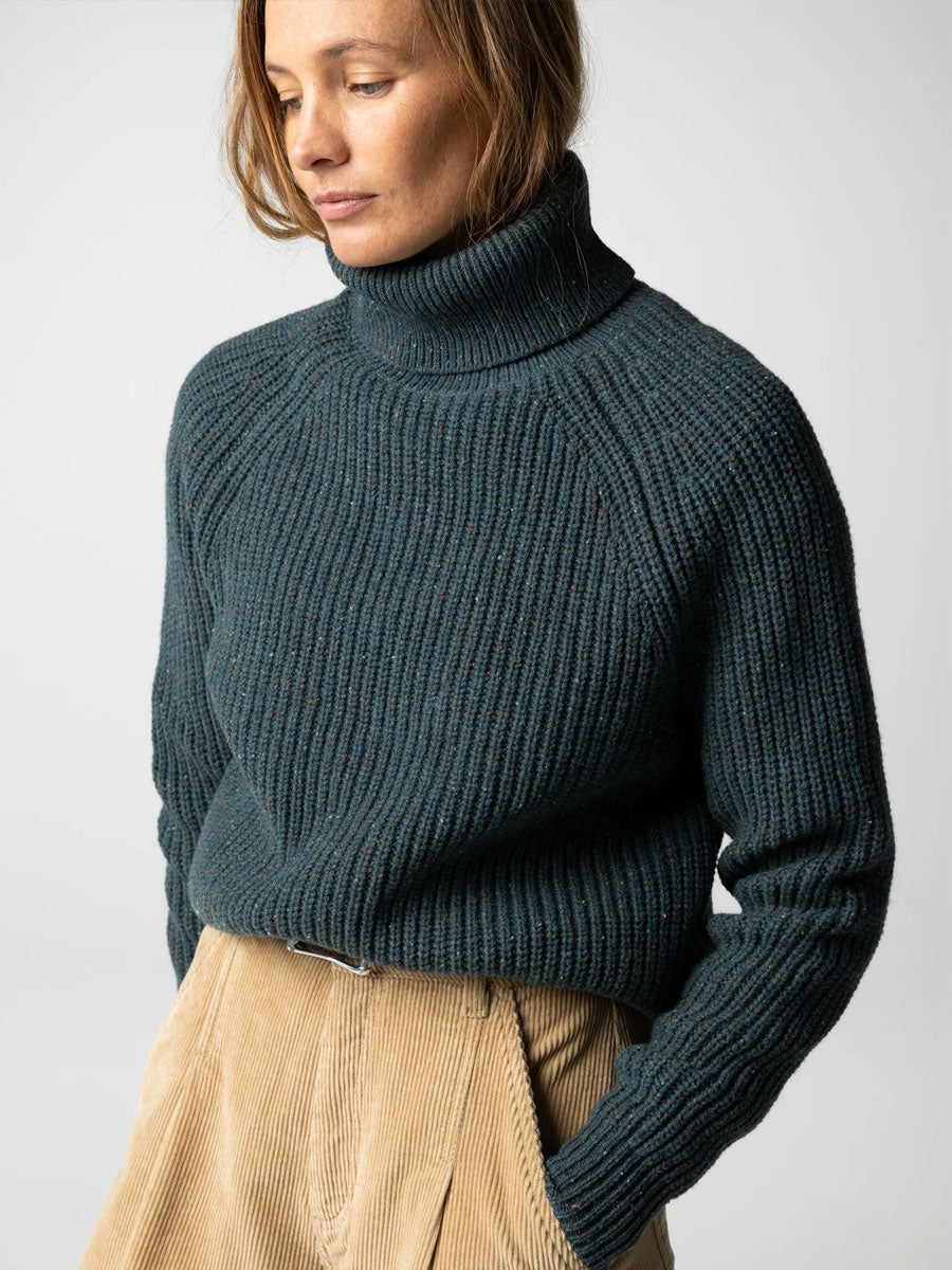 FINISTERRE MORA ROLL NECK SWEATER - MARINE SWEATER -