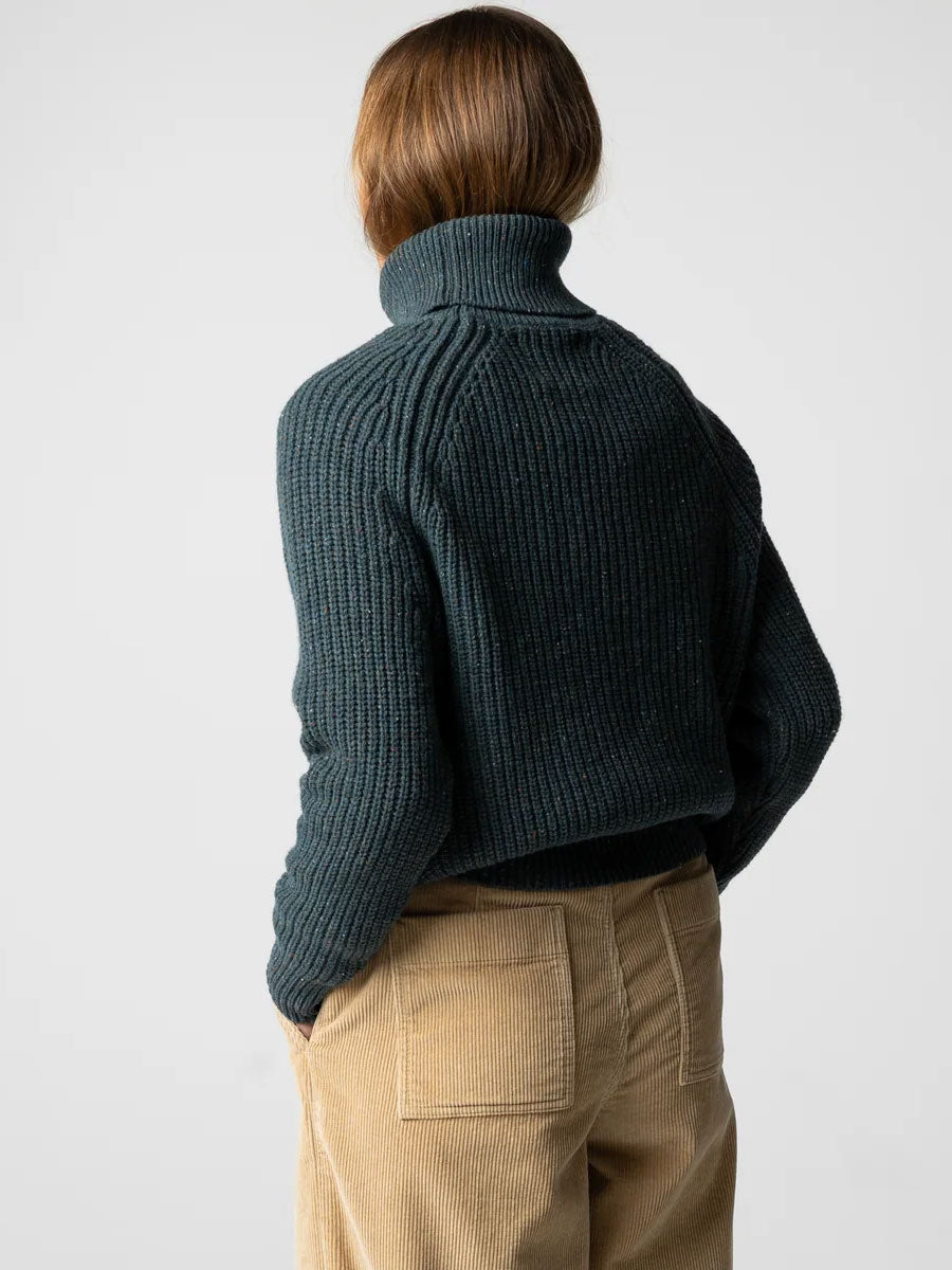 FINISTERRE MORA ROLL NECK SWEATER - MARINE SWEATER -