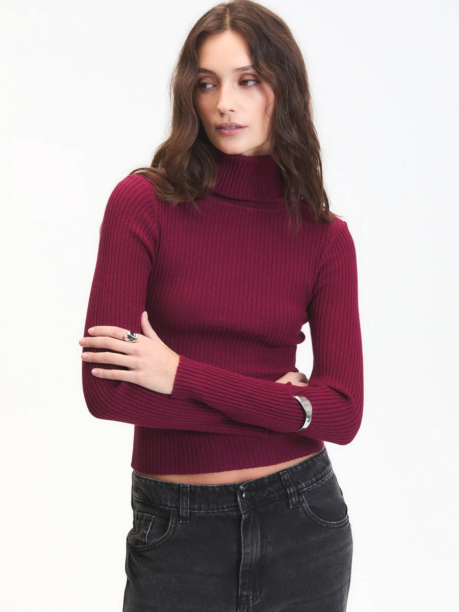 MYLO TURTLENECK SWEATER - WINE SHIRT -