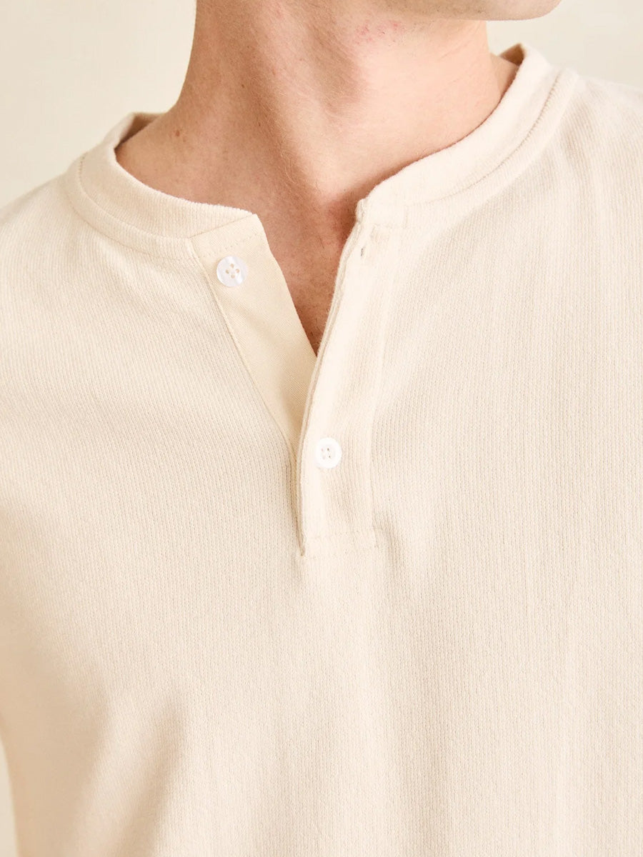RHYTHM VINTAGE JERSEY LONG-SLEEVE HENLEY - NATURAL T-SHIRTS RHYTHM