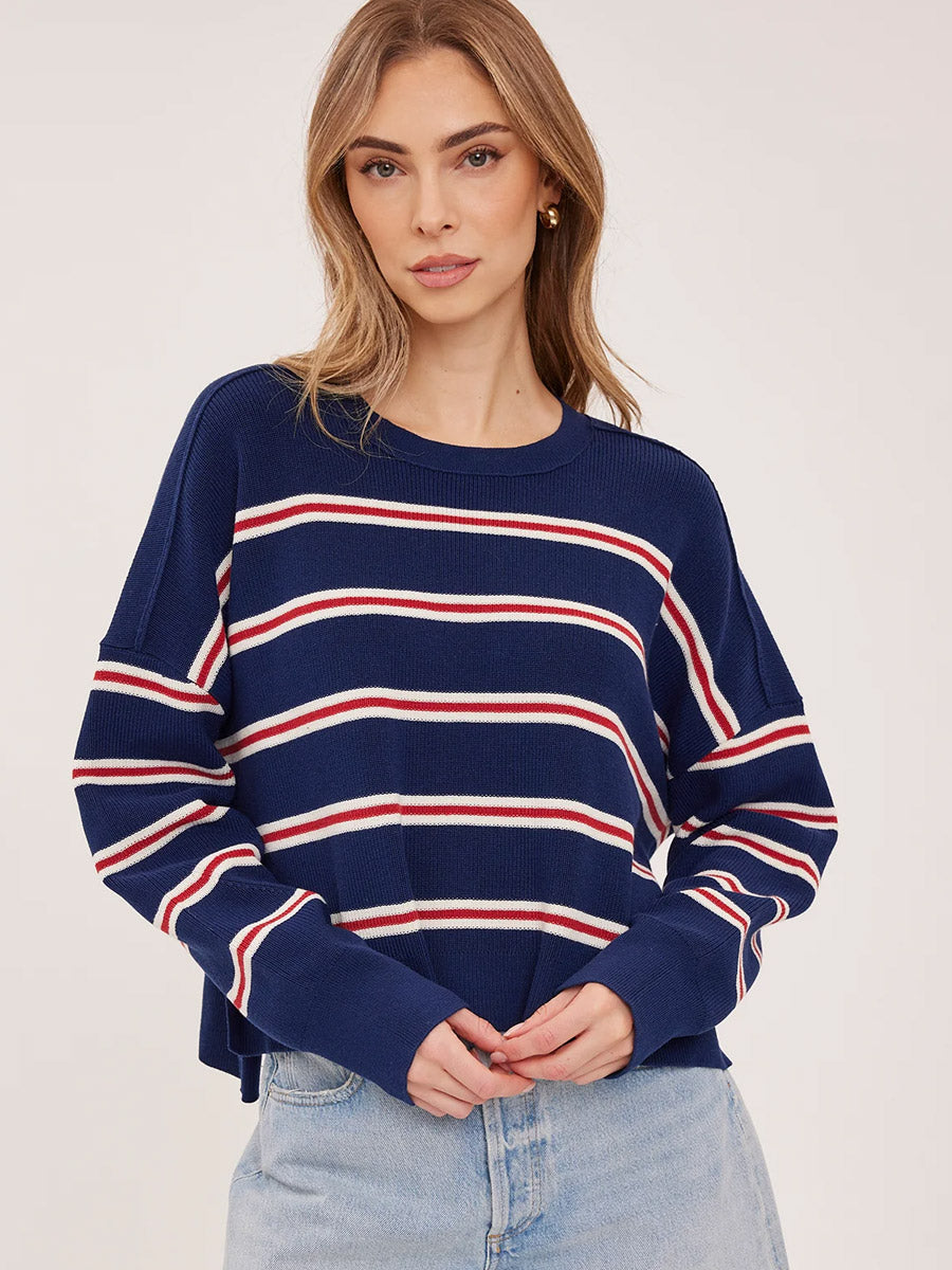GENTLE FAWN ECHO STRIPE SWEATER - NAVY STRIPE