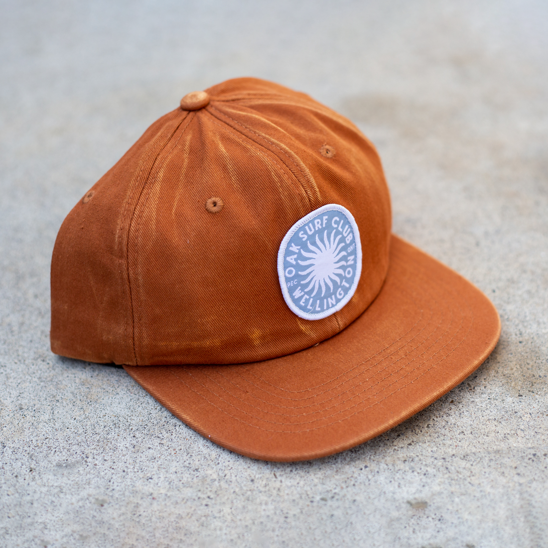 OAK SURF CLUB SUN PATCH HAT BURNT ORANGE OAK CLOTHING CO. INC